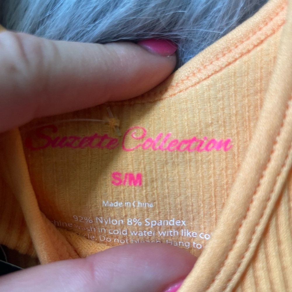 ☀️Orange Ribbed Tank Top - Picture 3 of 6
